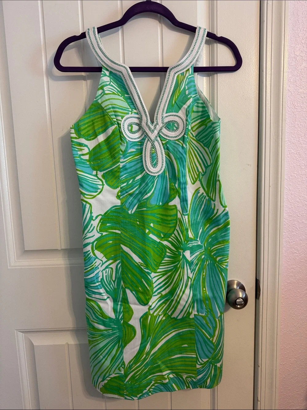 LILLY PULITZER TESSA SHIFT DRESS GREEN SHEEN FONDA PLACE
